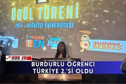 Burdurlu Öğrenci Türkiye 2.'si Oldu