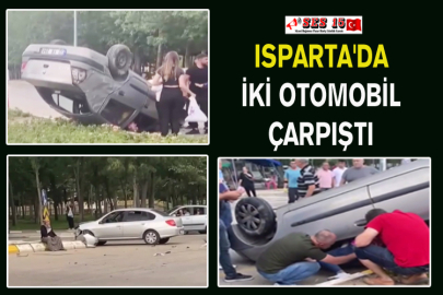 Isparta'da İki Otomobil Çarpıştı