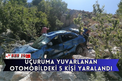 Uçuruma Yuvarlanan Otomobildeki 5 Kişi Yaralandı