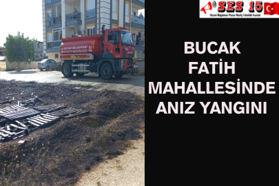 Bucak Fatih Mahallesinde Anız Yangını