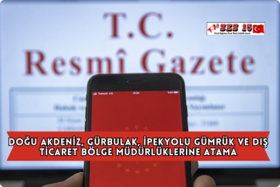 Doğu Akdeniz, Gürbulak, İpekyolu Gümrük ve Dış Ticaret Bölge Müdürlüklerine Atama