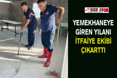 Yemekhaneye Giren Yılanı İtfaiye Ekibi Çıkarttı