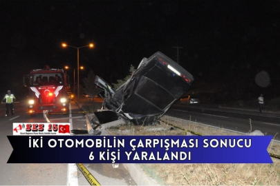 İki Otomobilin Çarpışması Sonucu 6 Kişi Yaralandı