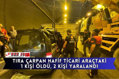 Tıra Çarpan Hafif Ticari Araçtaki 1 Kişi Öldü, 2 Kişi Yaralandı