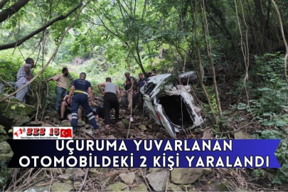 Uçuruma Yuvarlanan Otomobildeki 2 Kişi Yaralandı