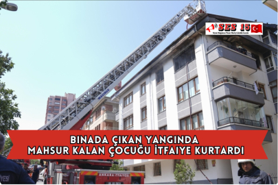 Binada Çıkan Yangında Mahsur Kalan Çocuğu İtfaiye Kurtardı