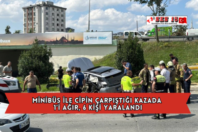 Minibüs İle Cipin Çarpıştığı Kazada 1’i Ağır, 6 Kişi Yaralandı