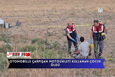 Otomobille Çarpışan Motosikleti Kullanan Çocuk Öldü