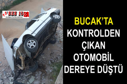 Bucak’ta Kontrolden Çıkan Otomobil Dereye Düştü