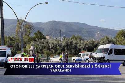 Otomobille Çarpışan Okul Servisindeki 8 Öğrenci Yaralandı