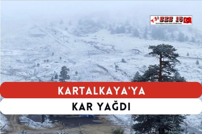 Kartalkaya'ya Kar Yağdı