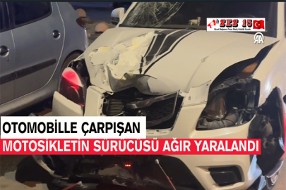 Otomobille Çarpışan Motosikletin Sürücüsü Ağır Yaralandı