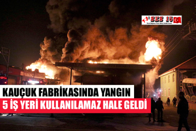 KAUÇUK FABRİKASINDA YANGIN 5 İŞ YERİ KULLANILAMAZ HALE GELDİ