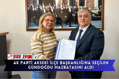 AK Parti Akseki İlçe Başkanlığına Seçilen Gündoğdu Mazbatasını Aldı