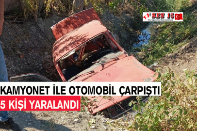 Kamyonet İle Otomobil Çarpıştı 5 Kişi Yaralandı