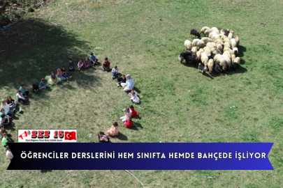 Öğrenciler Derslerini Hem Sınıfta Hemde Bahçede İşliyor