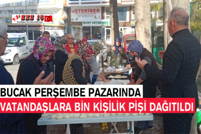 Bucak Perşembe Pazarında Vatandaşlara Bin Kişilik Pişi Dağıtıldı