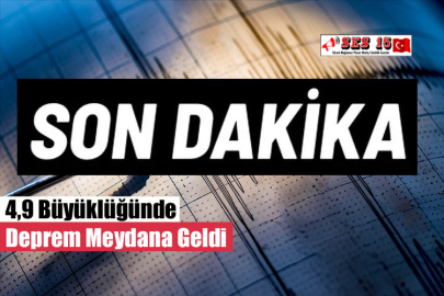 4,9 Büyüklüğünde Deprem Meydana Geldi