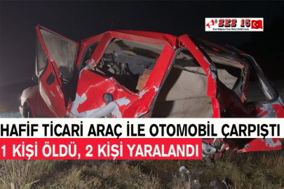 Hafif Ticari Araç İle Otomobil Çarpıştı 1 Kişi Öldü, 2 Kişi Yaralandı