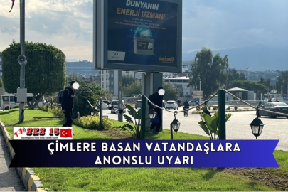 Çimlere Basan Vatandaşlara Anonslu Uyarı