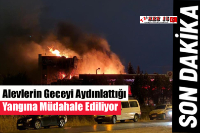 Alevlerin Geceyi Aydınlattığı Yangına Müdahale Ediliyor