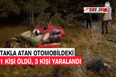 Takla  Atan Otomobildeki 1 Kişi Öldü, 3 Kişi Yaralandı