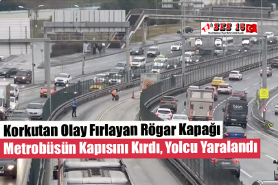 Korkutan Olay Fırlayan Rögar Kapağı Metrobüsün Kapısını Kırdı, Yolcu Yaralandı