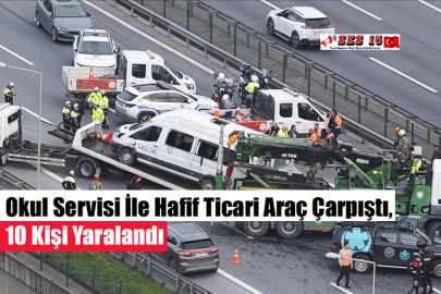 Okul Servisi İle Hafif Ticari Araç Çarpıştı, 10 Kişi Yaralandı