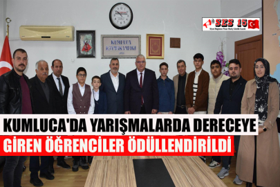 Kumluca'da Yarışmalarda Dereceye Giren Öğrenciler Ödüllendirildi