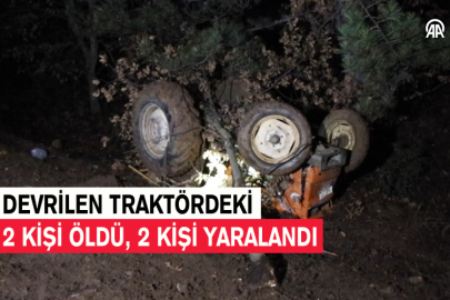 Devrilen Traktördeki 2 Kişi Öldü, 2 Kişi Yaralandı