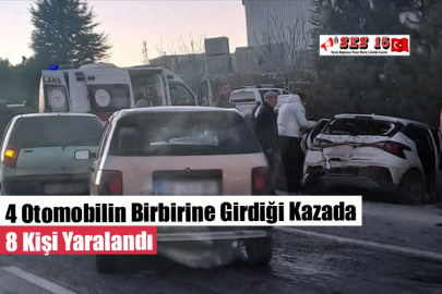 4 Otomobilin Birbirine Girdiği Kazada 8 Kişi Yaralandı