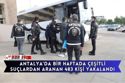 Antalya'da Bir Haftada Çeşitli Suçlardan Aranan 483 Kişi Yakalandı